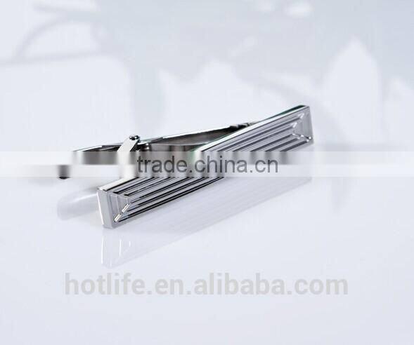 Men fashion jewelry high quality stripe blank tie clip/tie bar for business