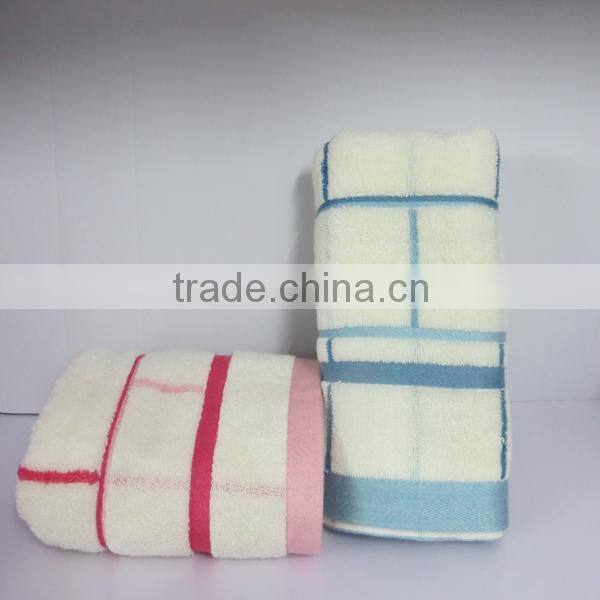 Pure cotton weak twist yarn dyed ribbons soft face towel