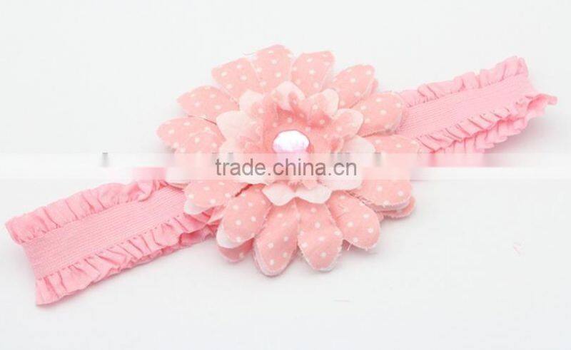 Top elastic sunflower headband for baby,wholesale nylon headbands
