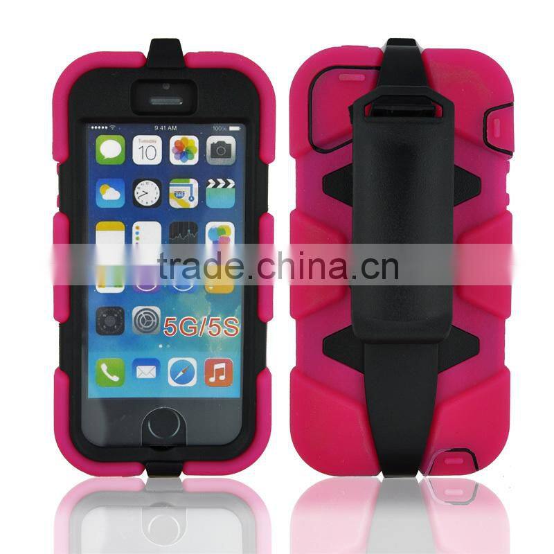 For iPhone 5S rugged case with screen protector and kickstand
