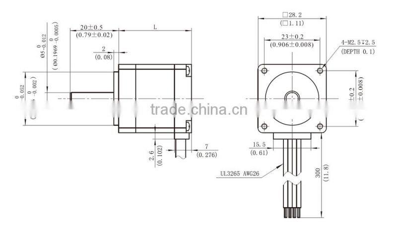 NEMA14 Hybrid Stepper Motor Frame Size 28mm