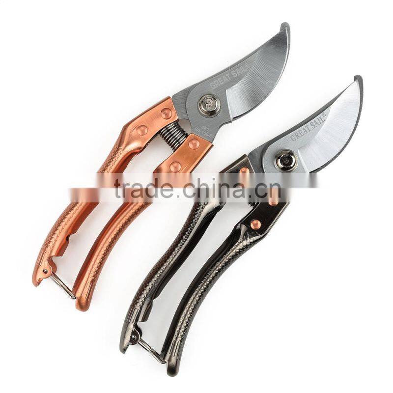 Professional Manual Orange Metal Handle pruning shear For Garden