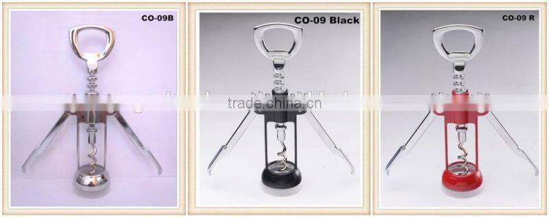 Metal wine cork opener, wing corkscrew, faccorkscrew, wine stopper opener, 10 years production experience, CO-09