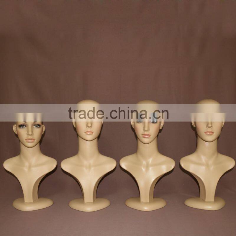 Female makeup jewelry display wig mannequin heads for wig display
