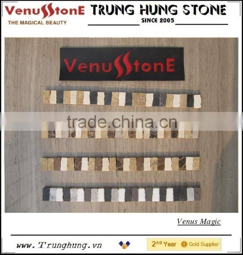 White Cream Marble Mosaic with Magic Design