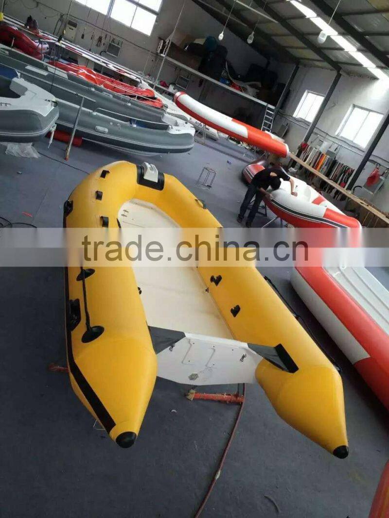 CE certificate rib360 rigid fiberglass hull inflatable boat