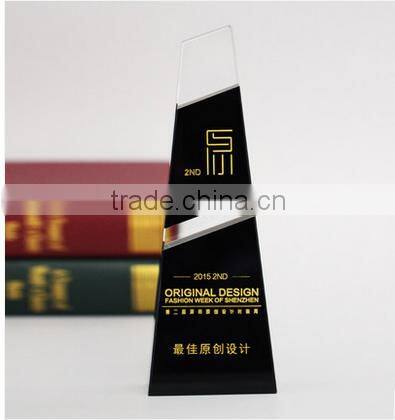 Unique black crystal awards trophy and medal