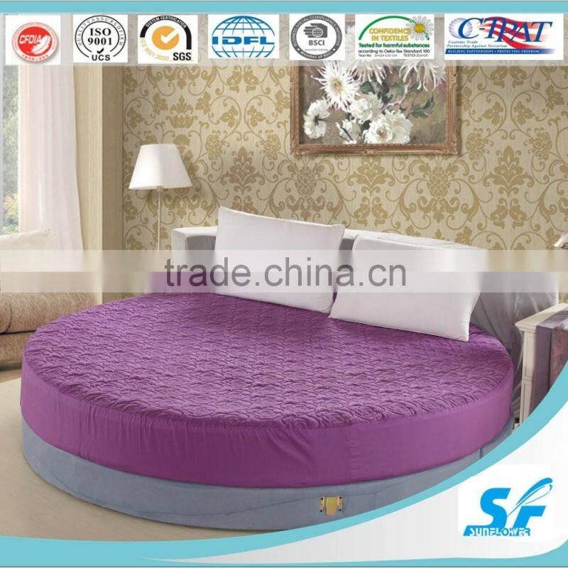 Wine red 100%cotton daimond quilting mattress protector with skirt