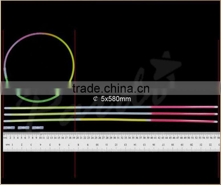 Multi color nightclub glow in the dark halo necklace