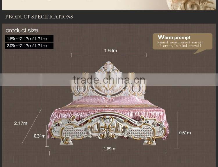 2016 newest design King size wood double bed models for bedroom