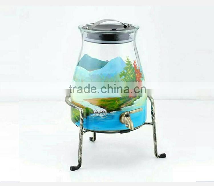 cheap price Big size drinking glass container with tap