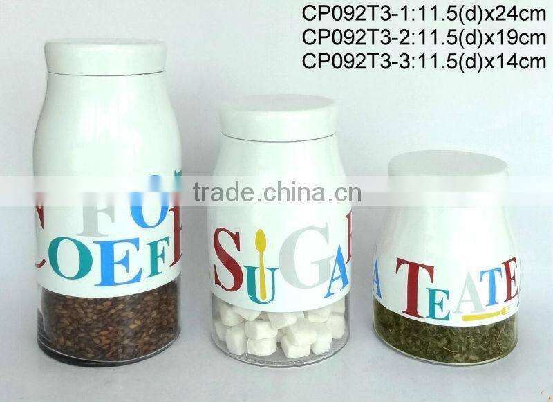 CP092T6 round glass jar with metal casing