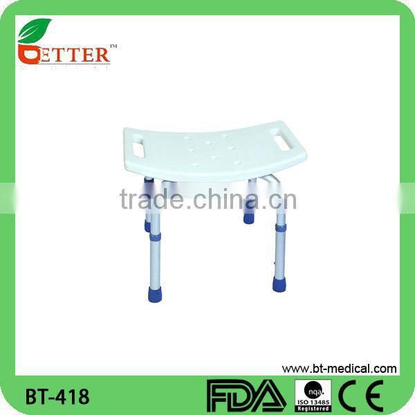 Rehabilitation therapy bathroom shower chair with seat