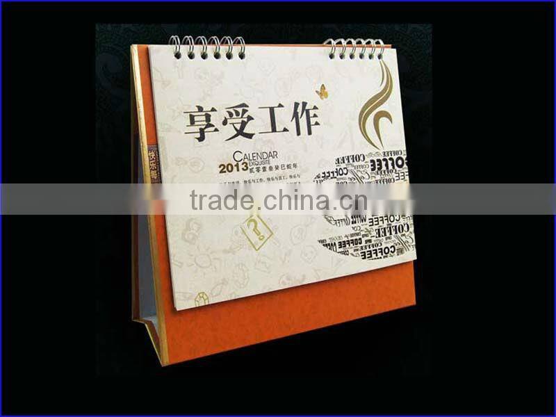 metal perpetual yellow background OEM desktop calendar