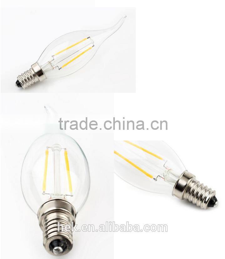 250lm led fialment bulb with tail candle lamp