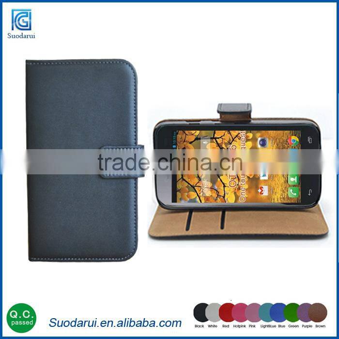 Best Price Leather Wallet Cell Phone Case For Alcatel One touch conquest OT-7046