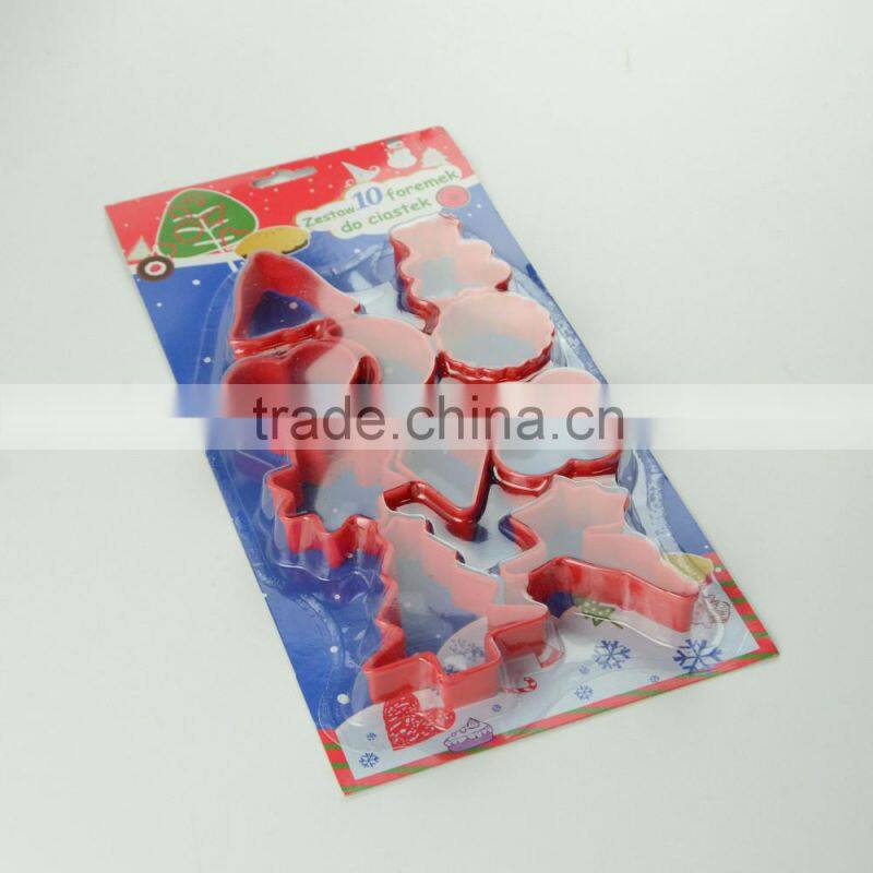 Christmas shaped silicone cookie stamp with wooden handle set