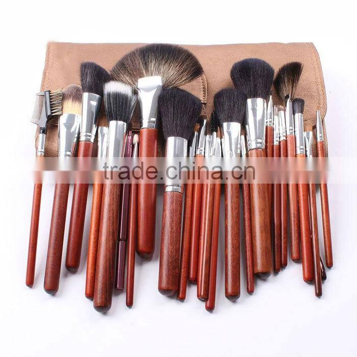 25pcs Top Quality Natural Wooden Handle Cosmetic Brush