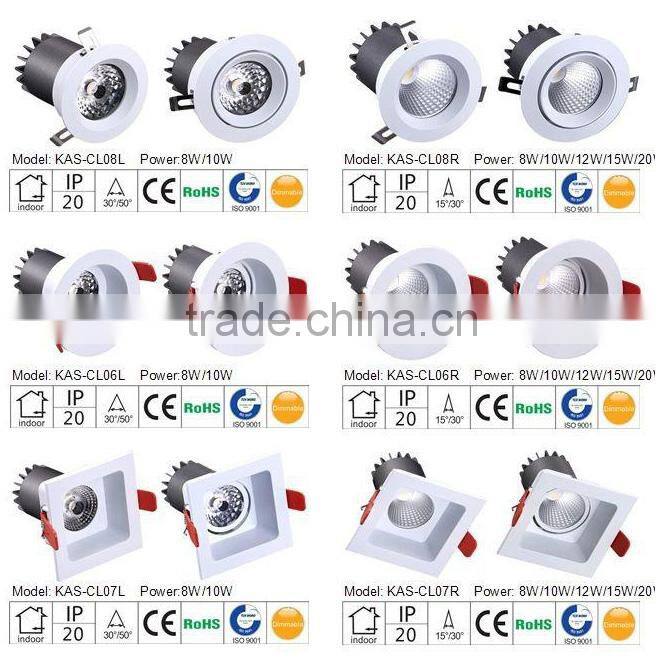 10w 85lm/w led lens ceiling square ceiling light ceiling spot light