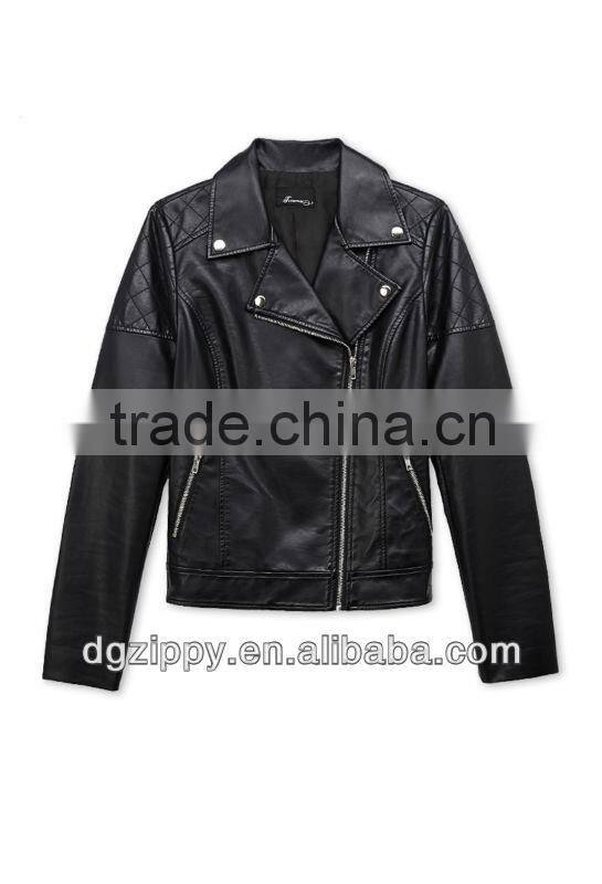 Street-chic moto leather jacket for women