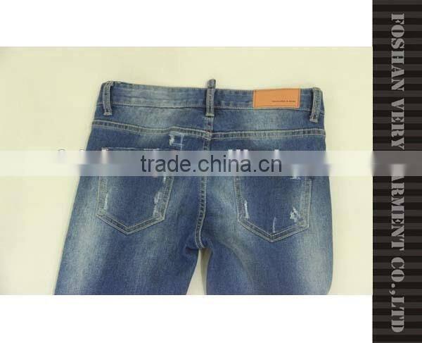 ladies jeans top design with multiple washing effects