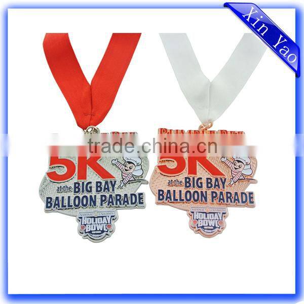 Zinc alloy customized metal medal ribbon