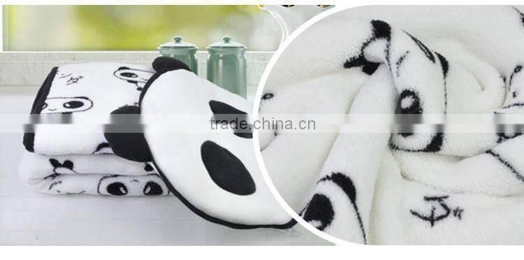 Custom Cozy Smooth Panda Waffle Children Pillow Blanket