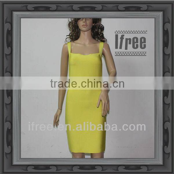 Lemon Strappy Back Hollow Out Bandage Dresses Sexy Night Out Club Wear