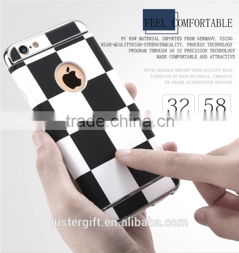 2016 New products Hybrid 3 in 1 ultrathin Plated Marble Display Case Cover For iPhone 6 6S Marbling Latticework Phone Case