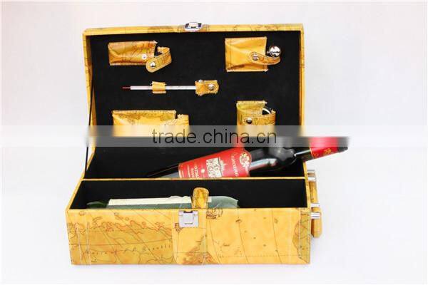 luxury wine set in a wooden box made in china