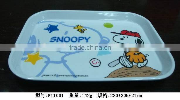 Melamine nice quality printing plastic tray