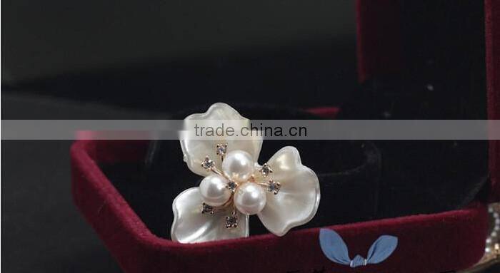 high quality well polished colorful plastic ABS rose flower straight hole sew on pearl