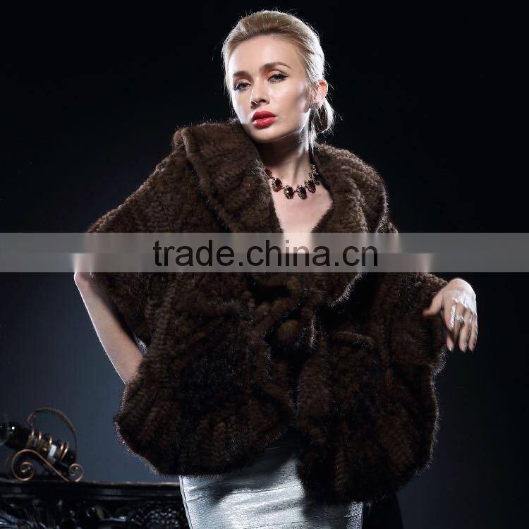 Wholesale Genuine Knitted Mink Fur Stole for Fashion Ladies with Cheap Price Stole