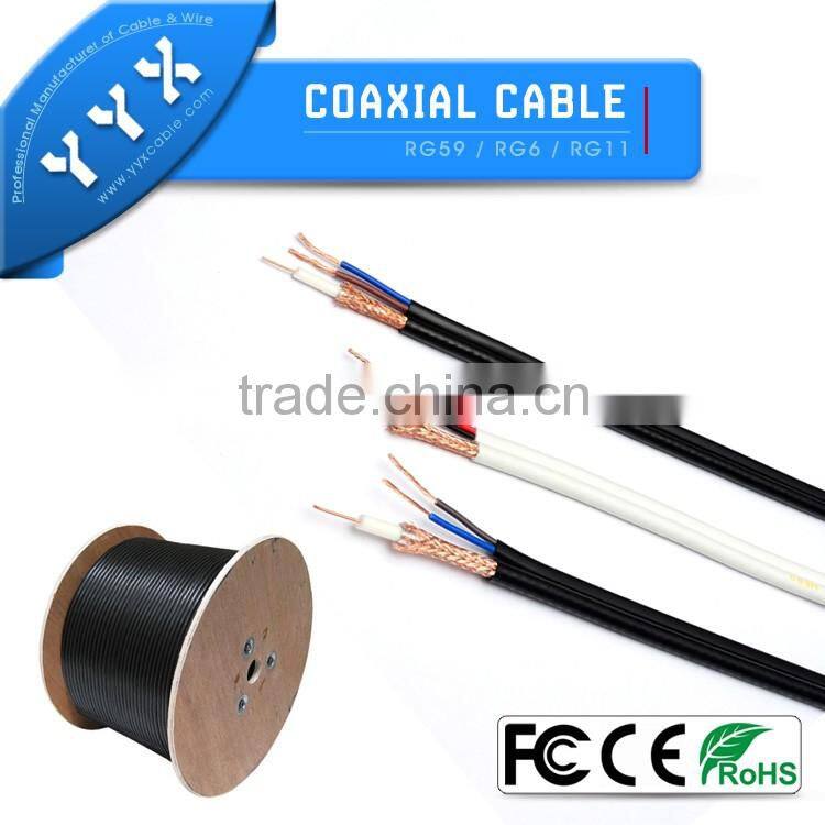 yueyangxing RGseries RG6 conductor CU CCS CCA coaxial cable PE PVC
