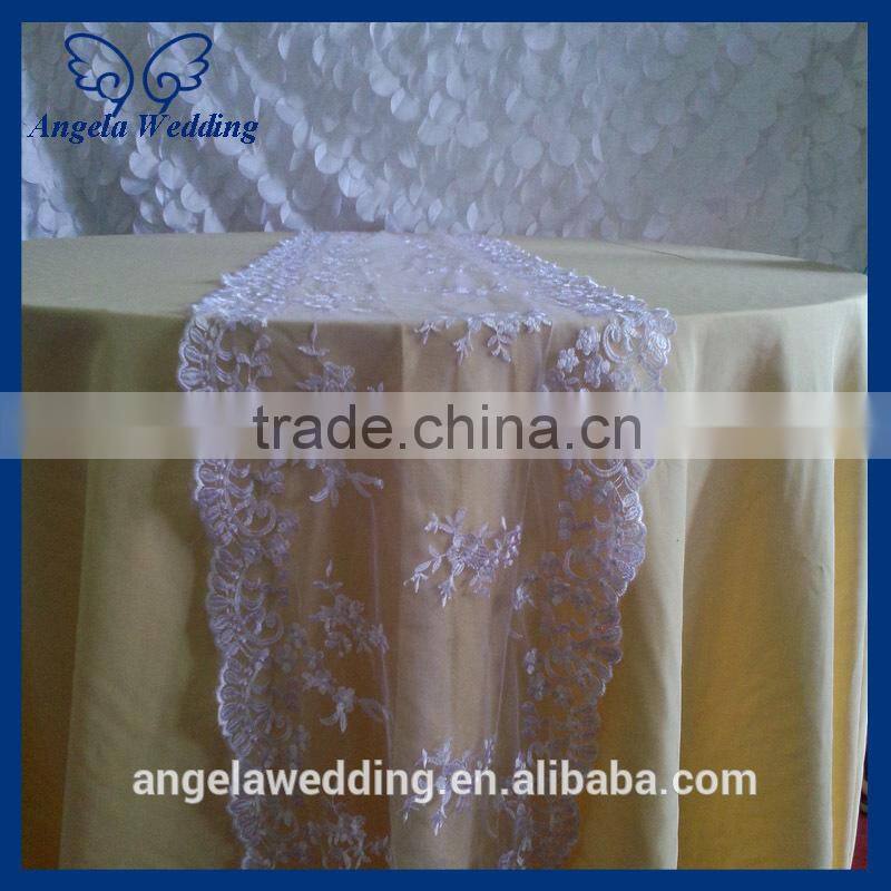 RU008A Hot sale new wedding crochet handmade embroidery white lace table runners for weddings