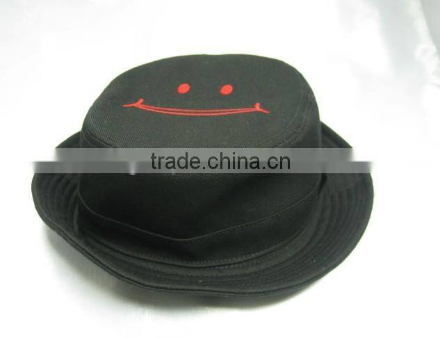 New Design Smile Face Printing Flower cotton Bucket Hat