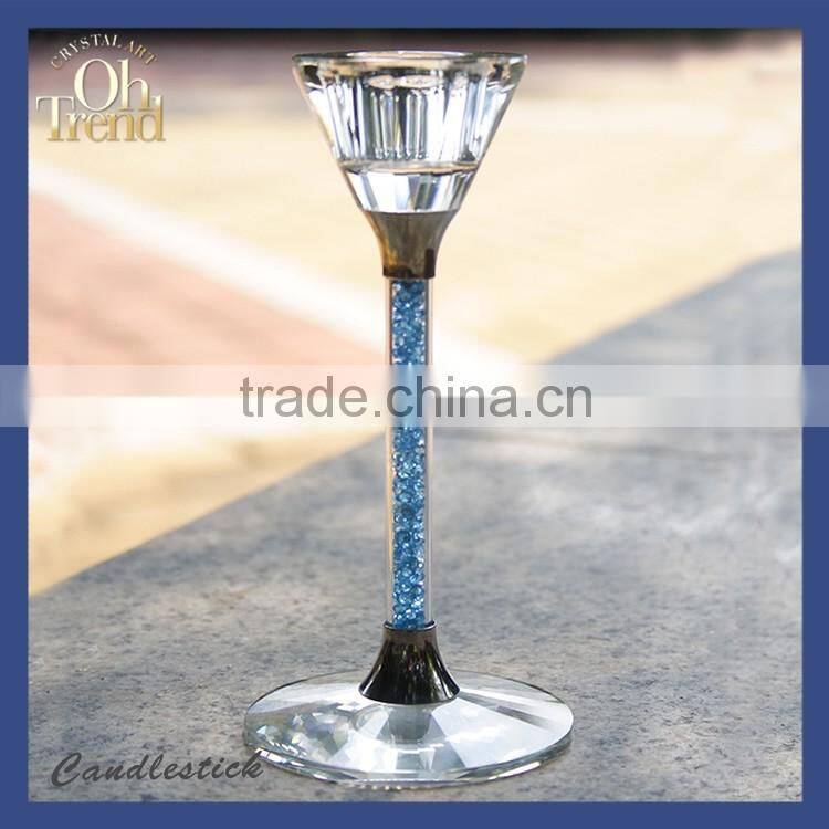Wholesale crystal candle holders/ glass handle/ hurricane candle holders