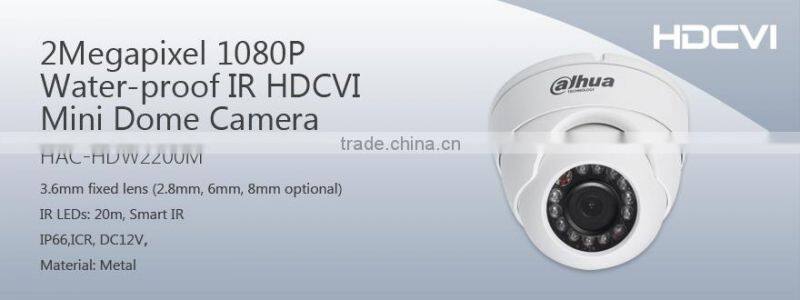 HAC-HDW2200M 2Megapixel 1080P Waterproof IR HD CVI Mini Dome dahua camera