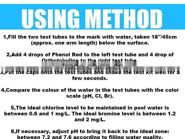 Two way swimming pool test kit for chlorine and PH