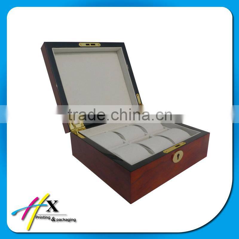 high end brand necklace wooden box with logo printing