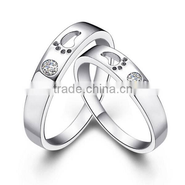 SRR0042 Trend 2016 CZ Diamond Setting Footprint Engagement Ring Wedding Ring
