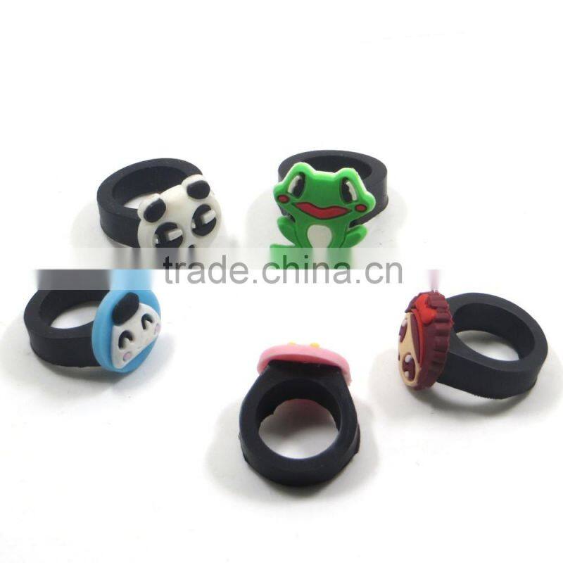 Fashion Cartoon Cute PVC Promotional gift Customized Shaped Rubber Rings