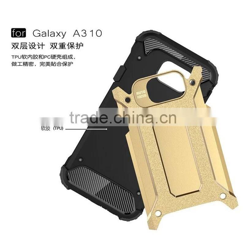 Low MOQ PC+TPU combo case cover for samsung galaxy a3 2016,Slim Shockproof super armor case for samsung A310