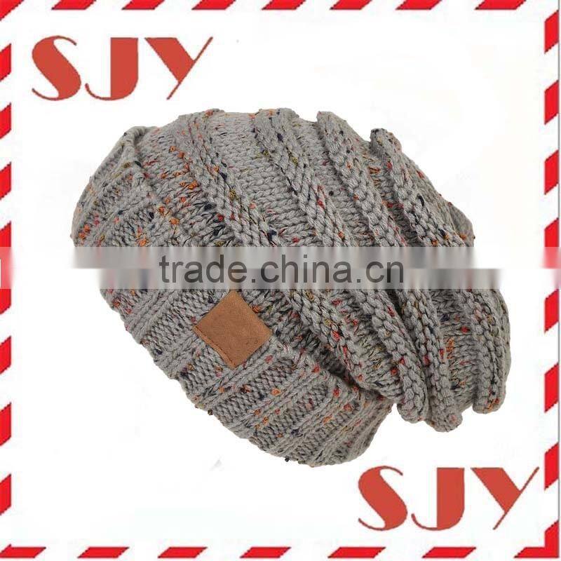 Skully Soft Stretch Cable Knit Slouchy Beanie Hat