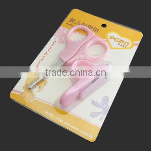 Pink 2pcs set Baby safety eco-friendly baby nail clipper and scissors