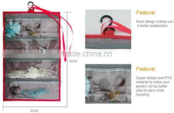 Foldable Hanging Necklace Jewelry Storage Organizer Bag