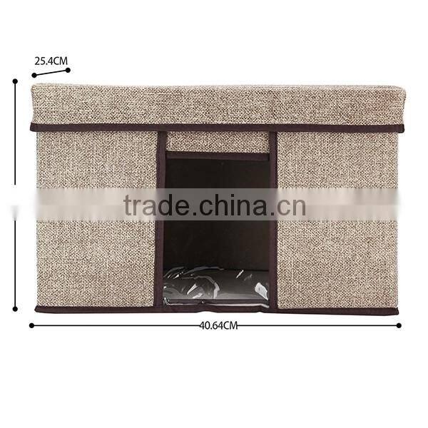 like-linen nonwoven fabric cardboard folding storage bin
