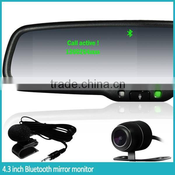 bluetooth handsfree car kit car rear view mirror with auto brightness adjustment and EC auto dimming