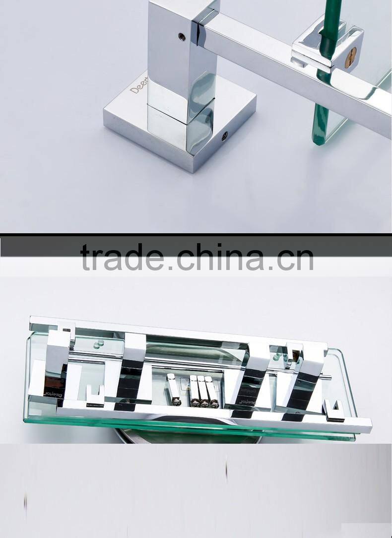 1202 bathroom accessory new A square Double glass shelf hotel use modern kitchen