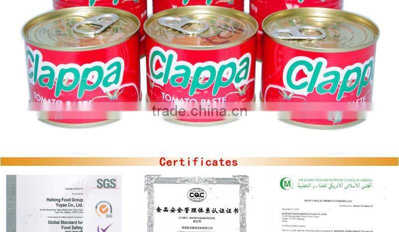70g to 4.5kg Wholesale tomato paste usa 210gx48tins